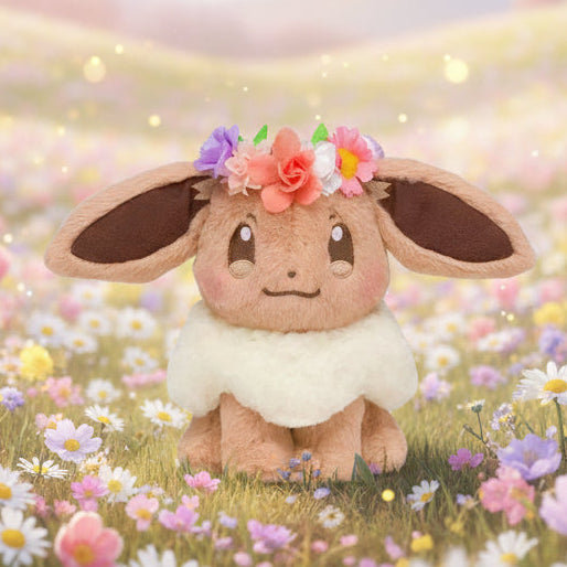 Cute Evee with Flowers Plushie Plushie